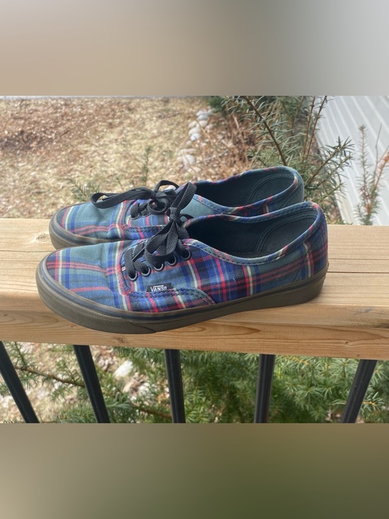 Vans Plaid Green Tartan Gummy Sole Womens Size 8 - Picture 4 of 7